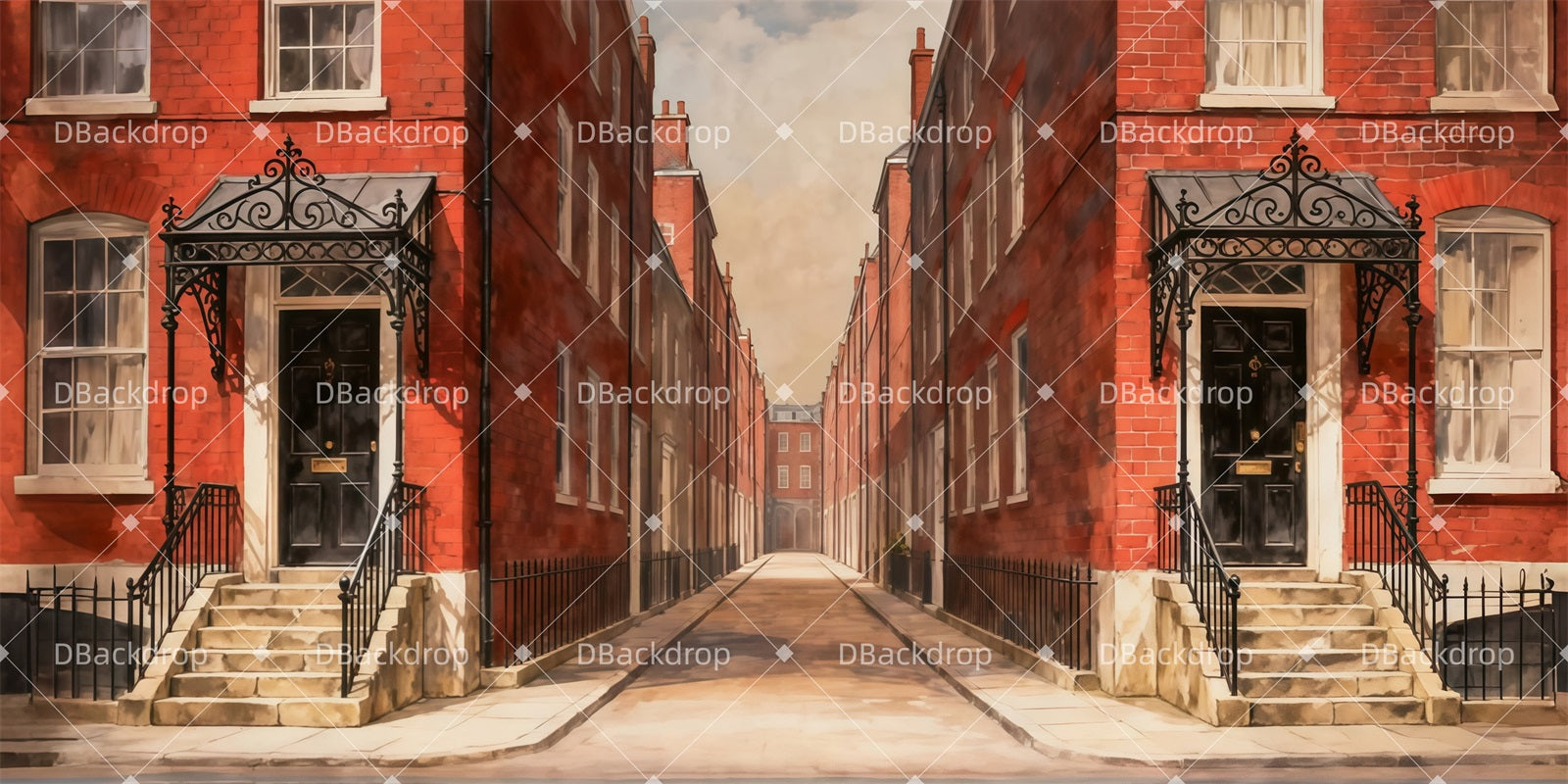 Fondale Per Cinema Con Vista Sul Vicolo Di Londra Fondale Per Palcoscenico LXX511-T15