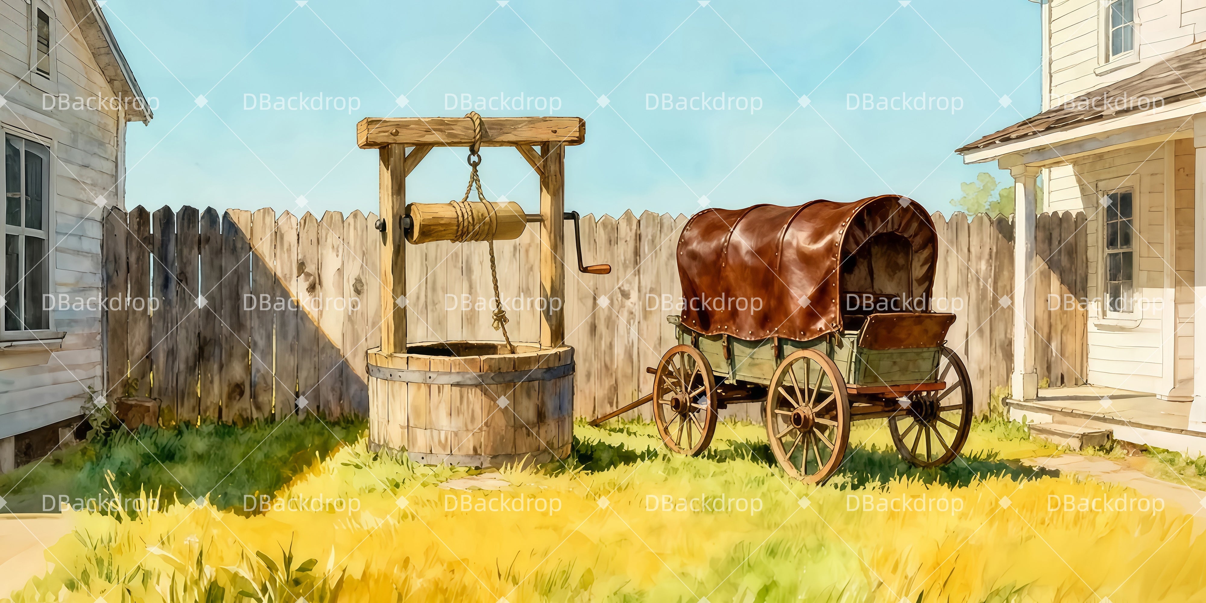 Fondale Per Palcoscenico Country Yard Well Fondali Per Teatro In Vendita LXX511-T35