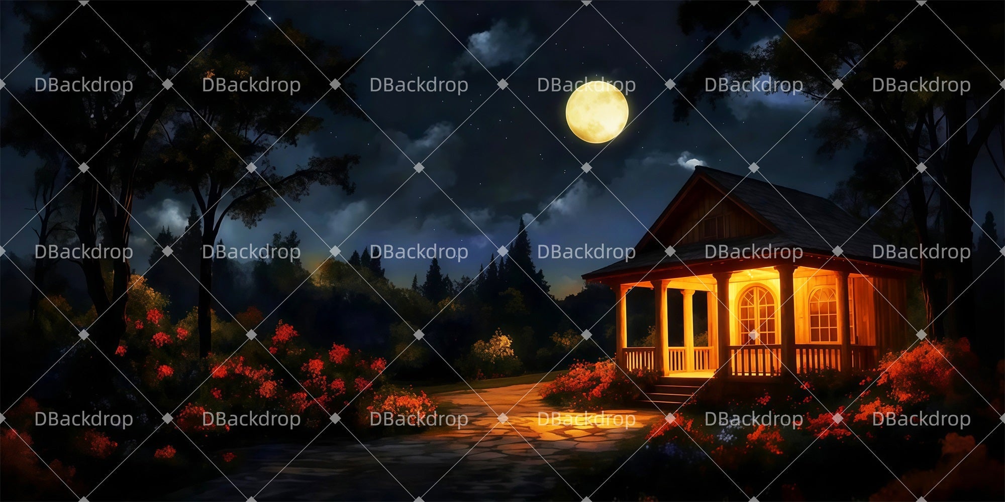 Idee Per Fondali Da Palcoscenico Fondale Da Palcoscenico Per Teatro Giardino Notturno LXX511-T75