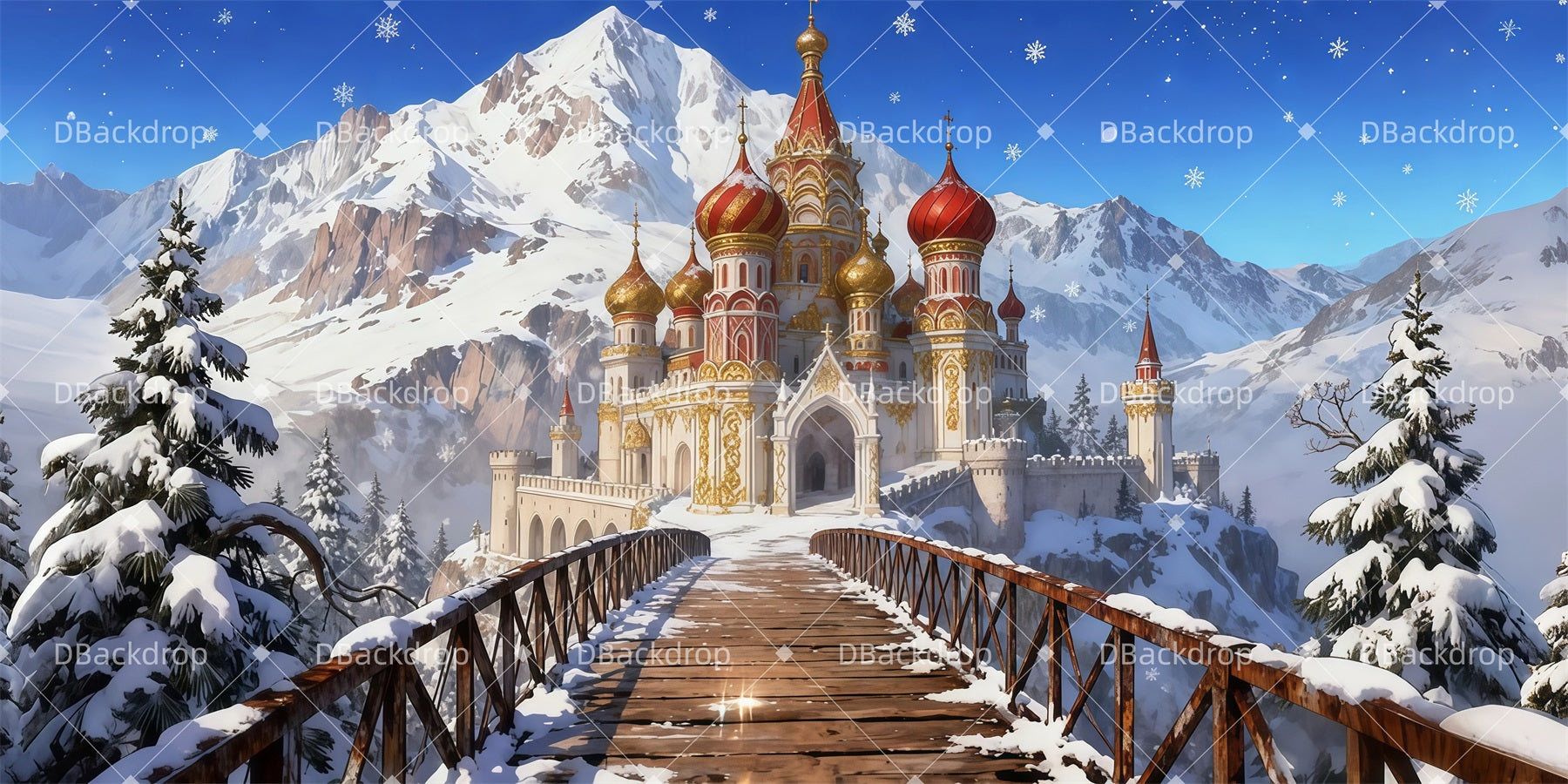 Grandi Fondali Per Palcoscenico Fondali Teatrali Golden Snow Castle In Vendita LXX511-T84