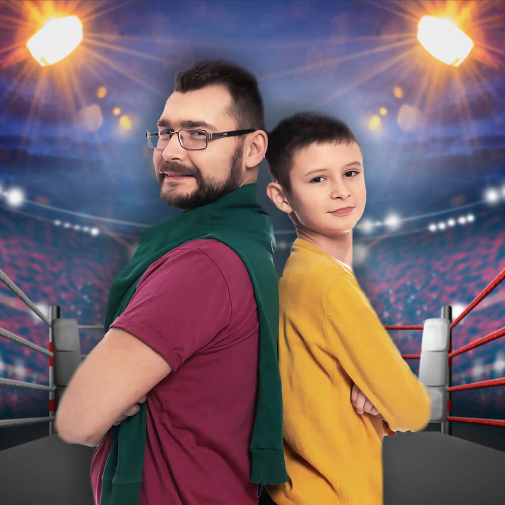 Sfondo Di Sport Di Wrestling Dello Stadio Di Incontro Di Boxe M-51