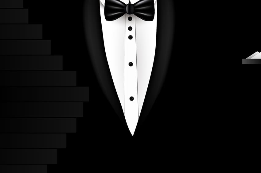 Festa Del Papa Abito Nero Cravatta Camicia Bianca Sfondo M-54