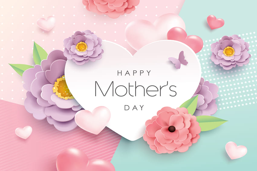 Sfondo Con Fiori Per La Festa Della Mamma Cuore D'Amore M-63