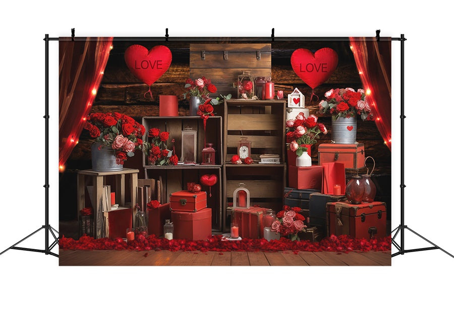 Sfondo Decorativo Cuore Rosa Rossa Di San Valentino M1-02