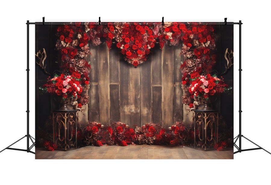 Sfondo Da Muro D'Amore Con Rosa Rossa Di San Valentino M1-03