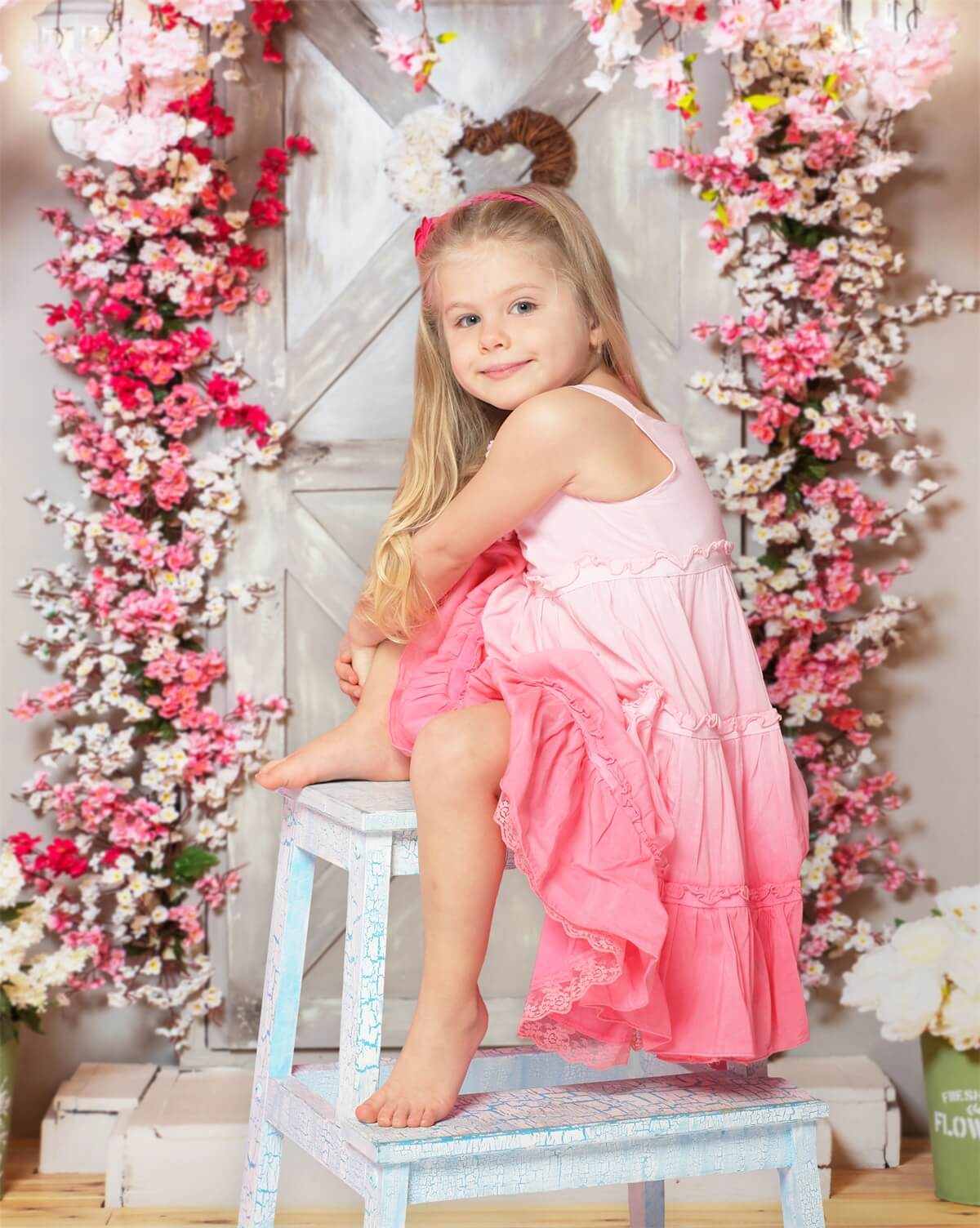 Sfondo Porta In Legno Amore Fiore Rosa M1-11