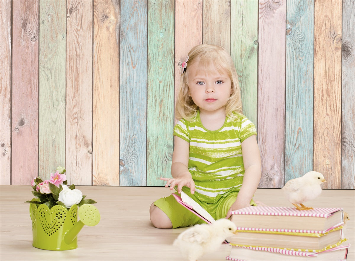 Fondale In Legno Multicolore Di Pasqua M1-16