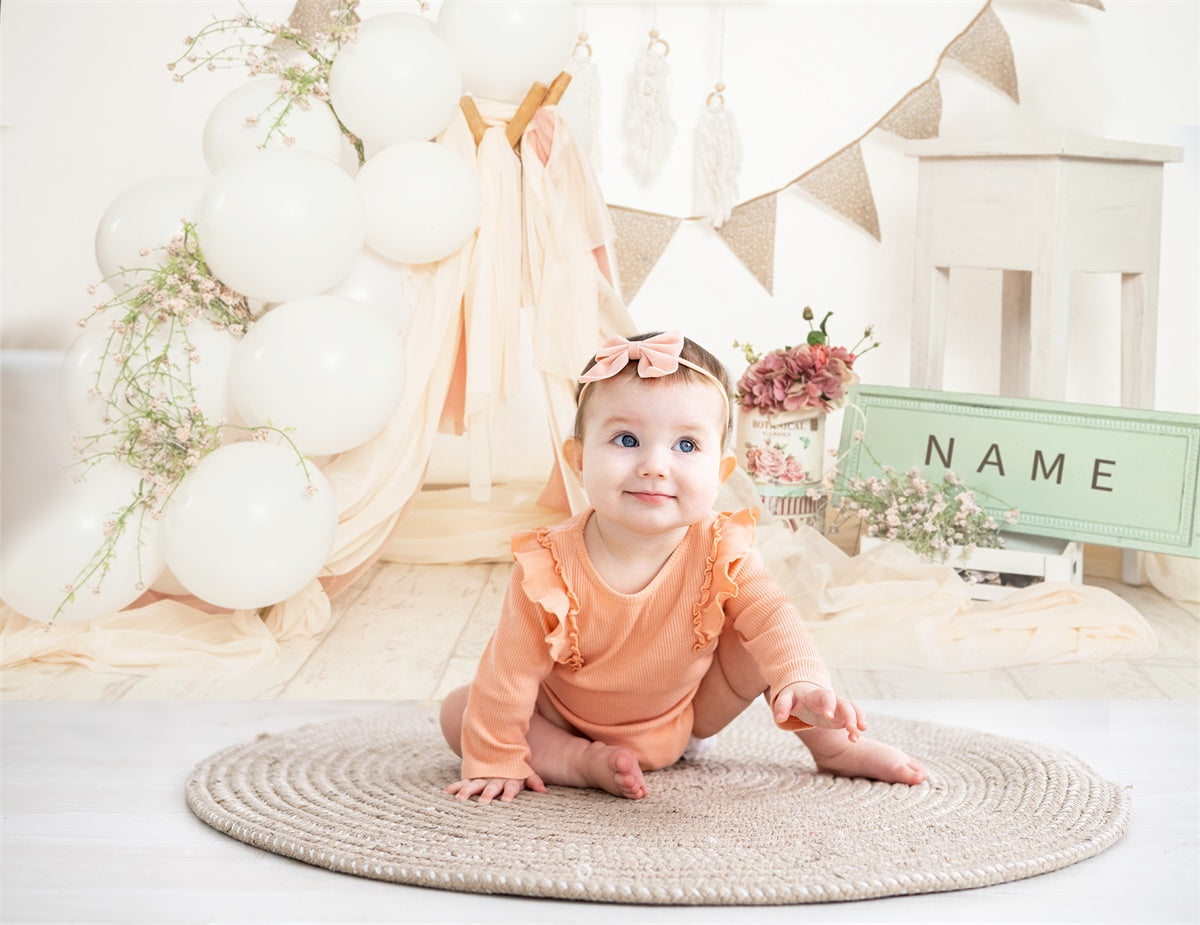 Tenda In Tessuto Con Palloncini Per San Valentino Nome Romantico Sfondo Personalizzabile M1-28