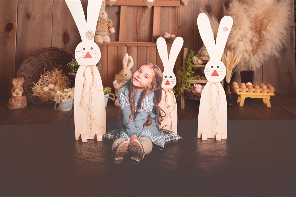 Sfondo Decorativo Per Pannelli In Legno Del Negozio Di Coniglietti Pasquali M1-30