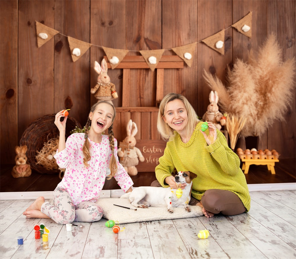 Sfondo Decorativo Per Pannelli In Legno Del Negozio Di Coniglietti Pasquali M1-30