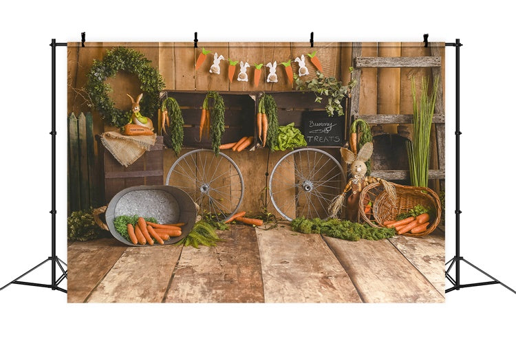 Sfondo Decorativo Per Tavola Di Legno Del Negozio Di Carote Di Pasqua M1-32