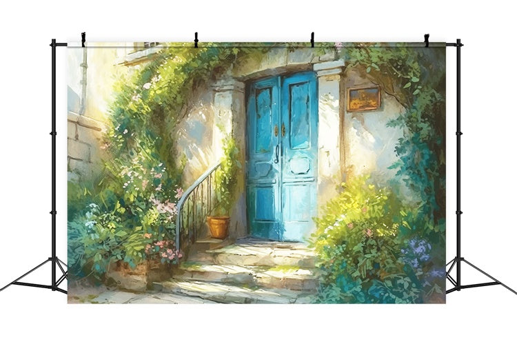 Sfondo Di Porta Fiore Europeo Pittura A Olio Primaverile M1-41
