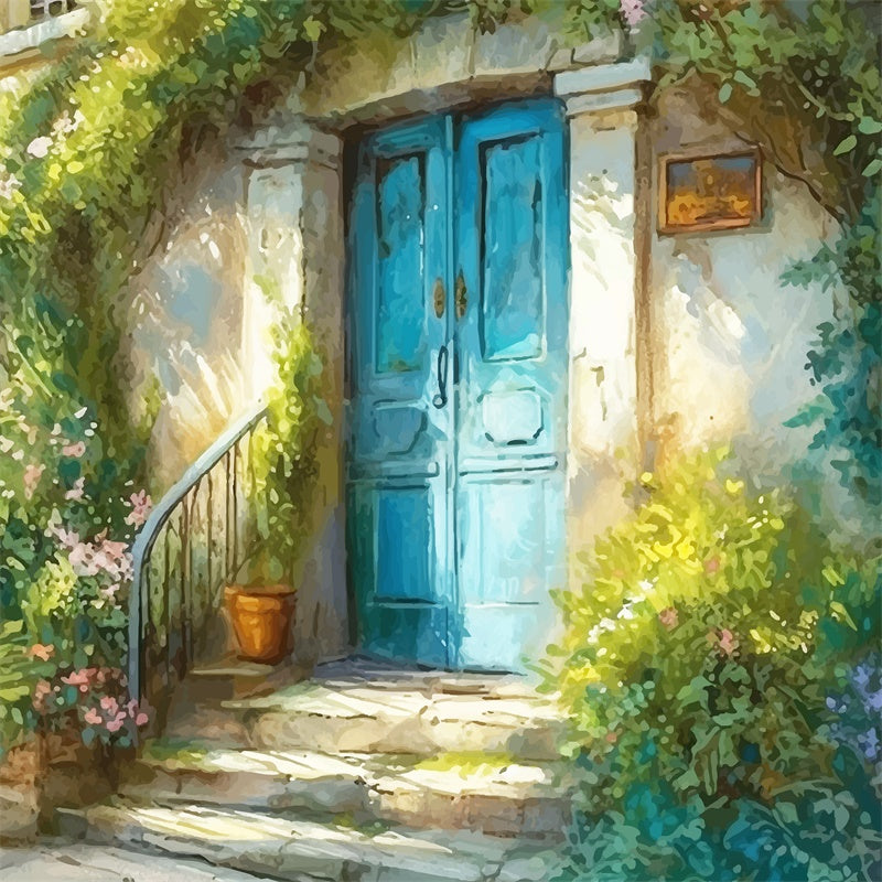Sfondo Di Porta Fiore Europeo Pittura A Olio Primaverile M1-41