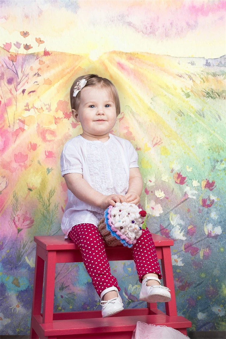 Pittura A Olio Primaverile Sfondo Colorato Di Fiori Naturali M1-42