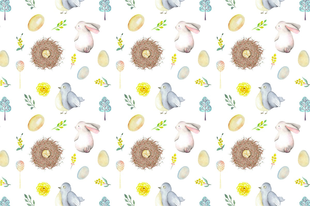 Coniglietto Pasquale Colomba Casetta Per Uccelli Fiore Uovo Sfondo M1-47