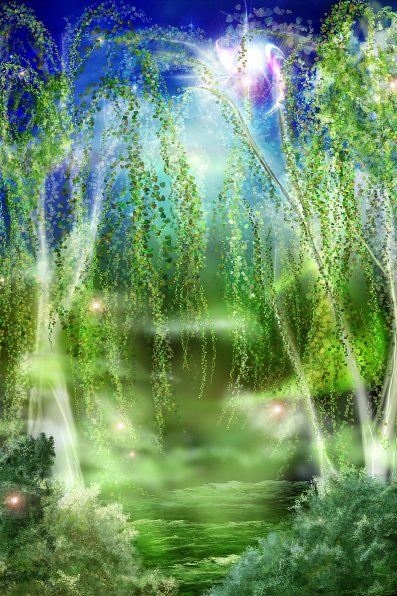 Sfondo Di Nuvole Di Foresta Del Paese Delle Meraviglie In Stile Fantasy M1-65