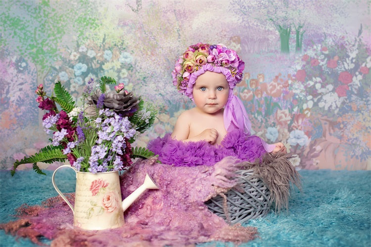 Pittura A Olio Primaverile Romantico Sakura Albero Rosa Tulipano Sfondo M1-72