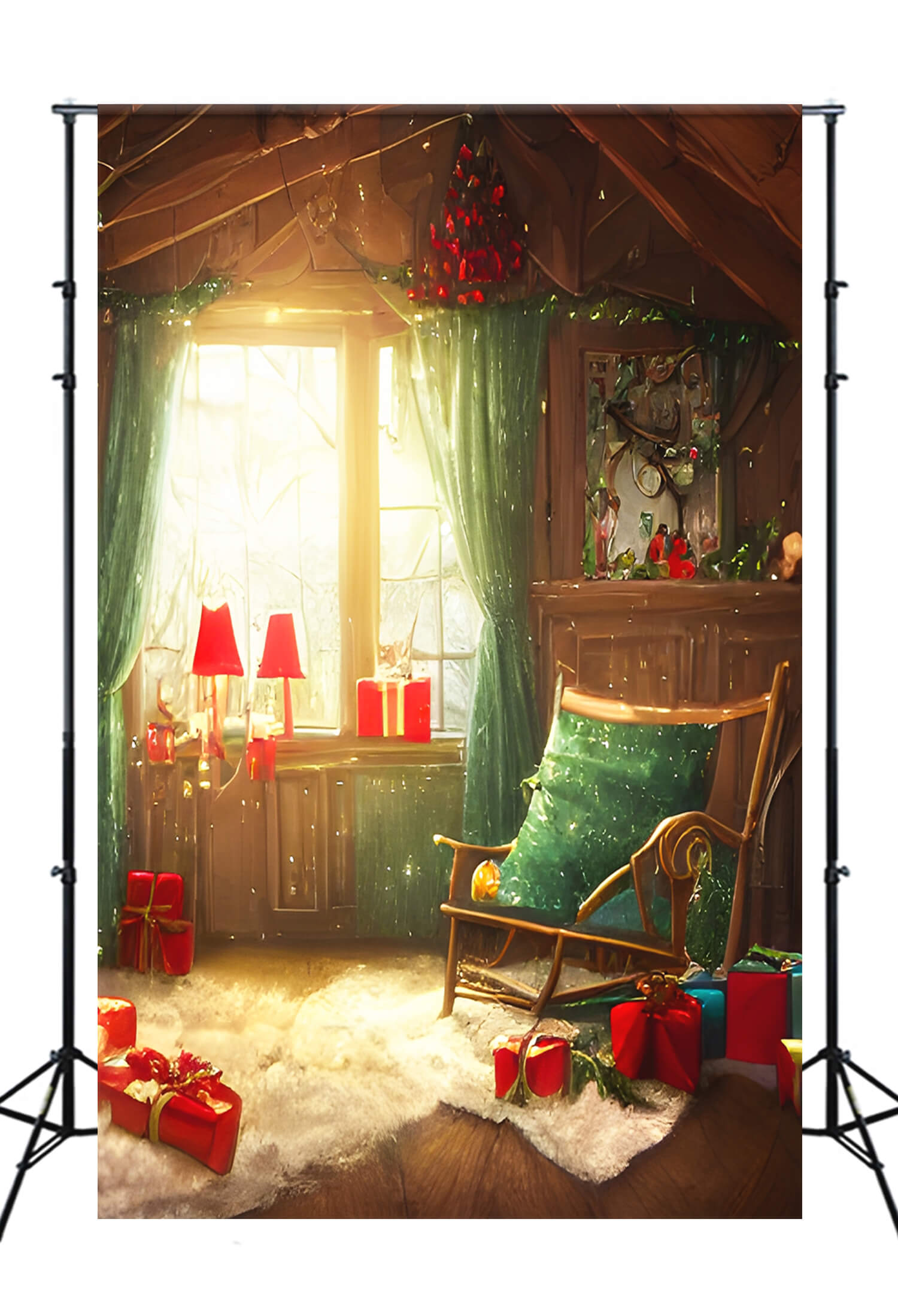 Sfondo Fotografico Per La Stanza Della Casa Di Babbo Natale Di Natale M10-28