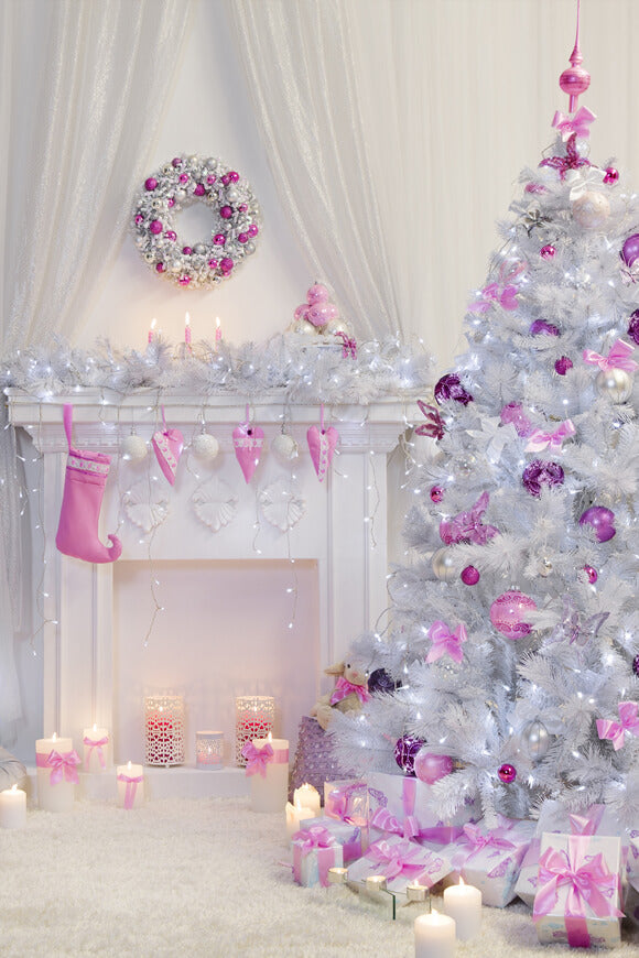 Sfondo Per La Decorazione Interna Del Caminetto Dell'Albero Di Natale M10-29