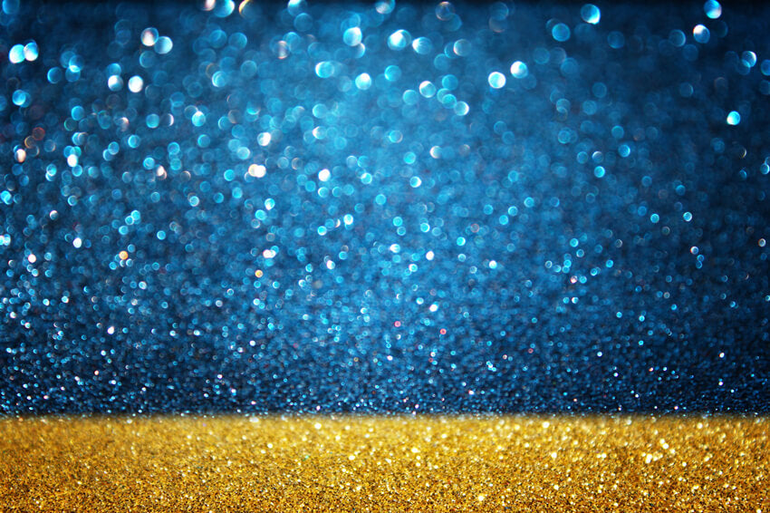 Sfondo Fotografico Bokeh Glitter Blu E Oro M10-40
