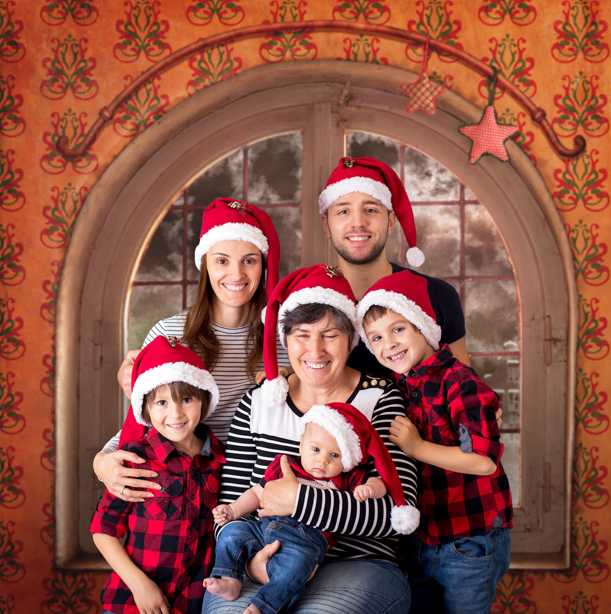 Sfondo Per Studio Con Vista Sulla Neve Della Finestra Di Natale M10-48