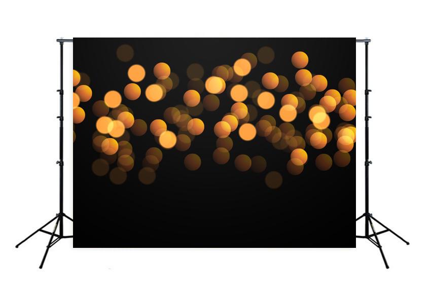 Bokeh Yellow Lights Dark Backdrop for Photo Studio M109