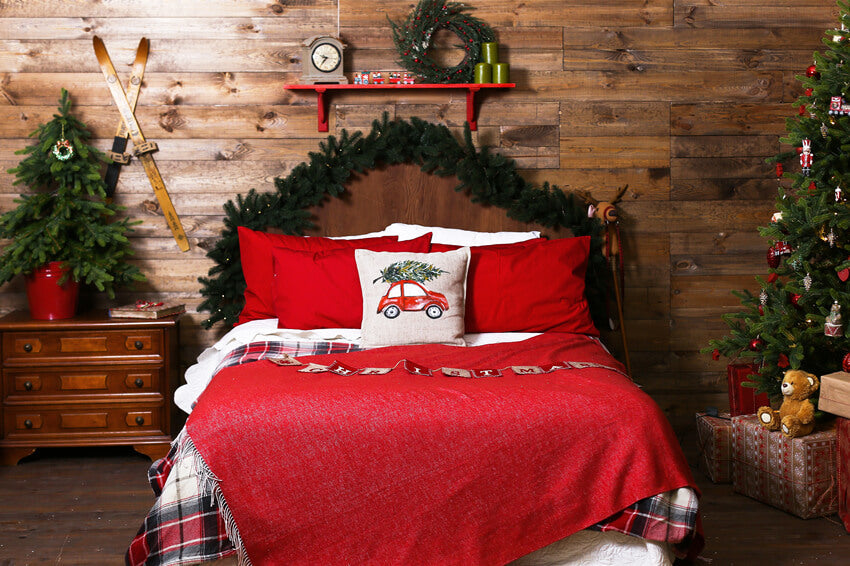 Sfondo Di Parete In Legno Retro Per Camera Da Letto Di Natale M11-34