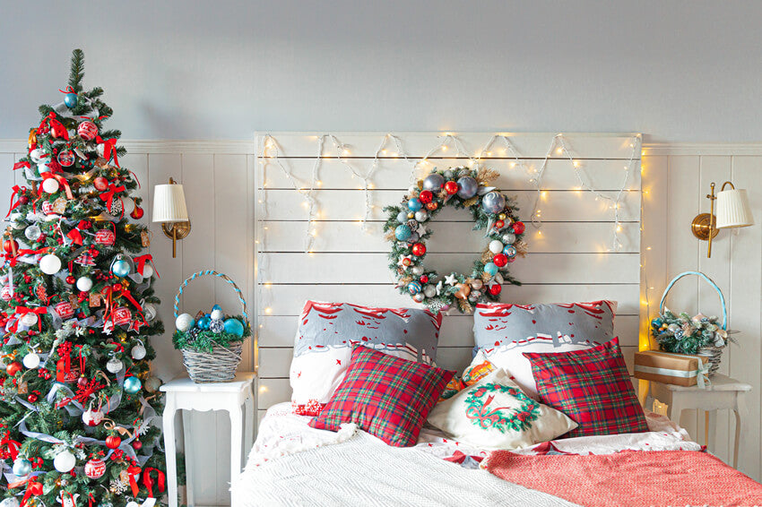 Sfondo Interno Della Stanza Decorata Con Albero Di Natale M11-37