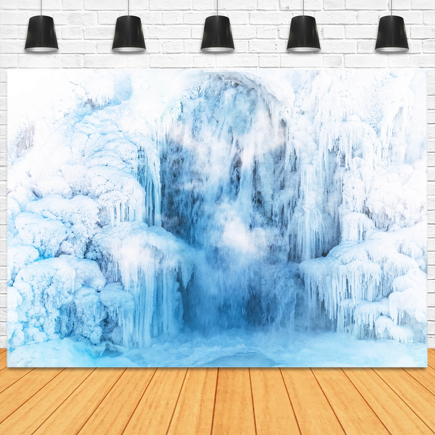 Sfondo Fotografico Cascata Ghiacciata Invernale M11-54