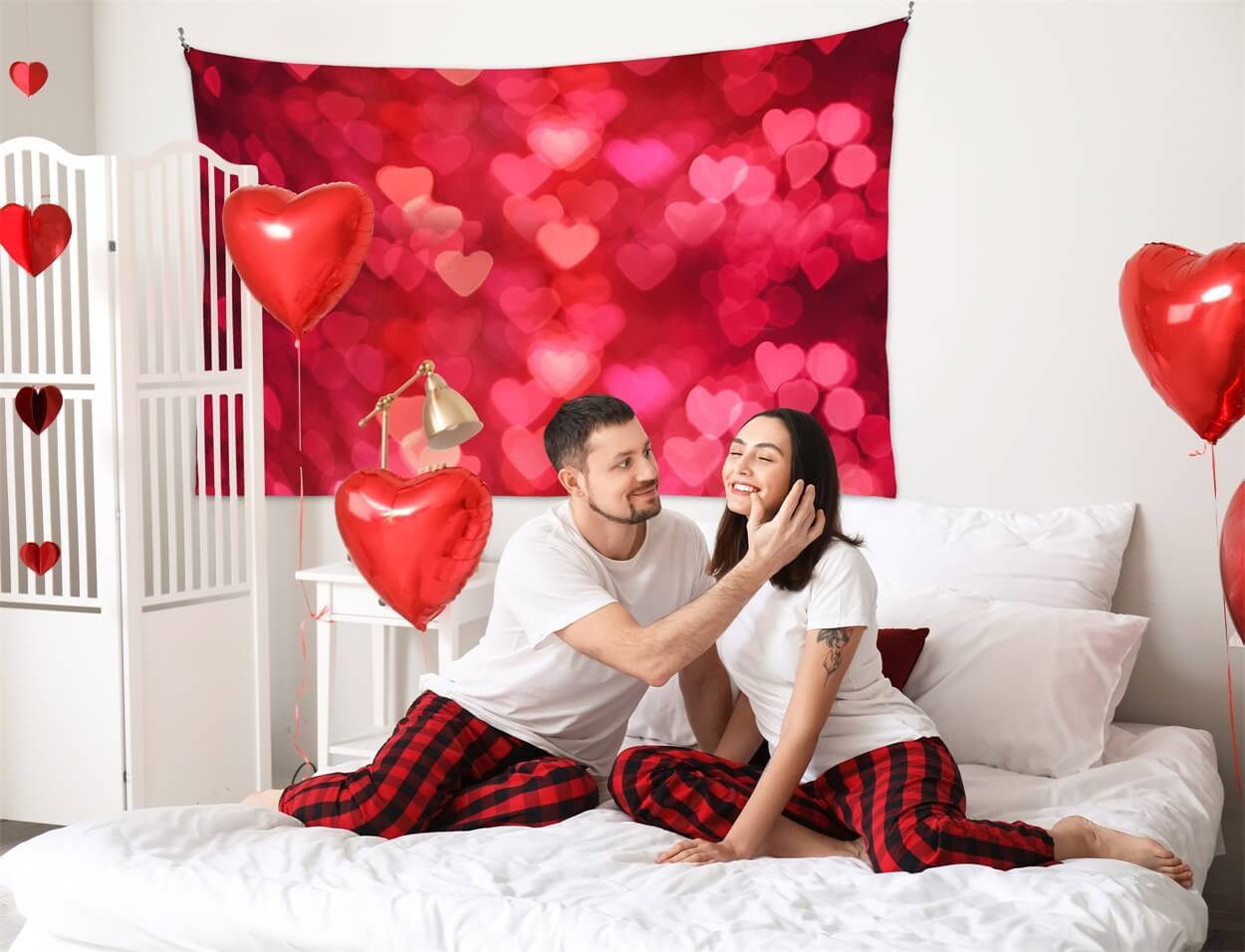 San Valentino Diffuso Su Tutto Il Cuore Rosso Halo Romantic Love Background M12-09