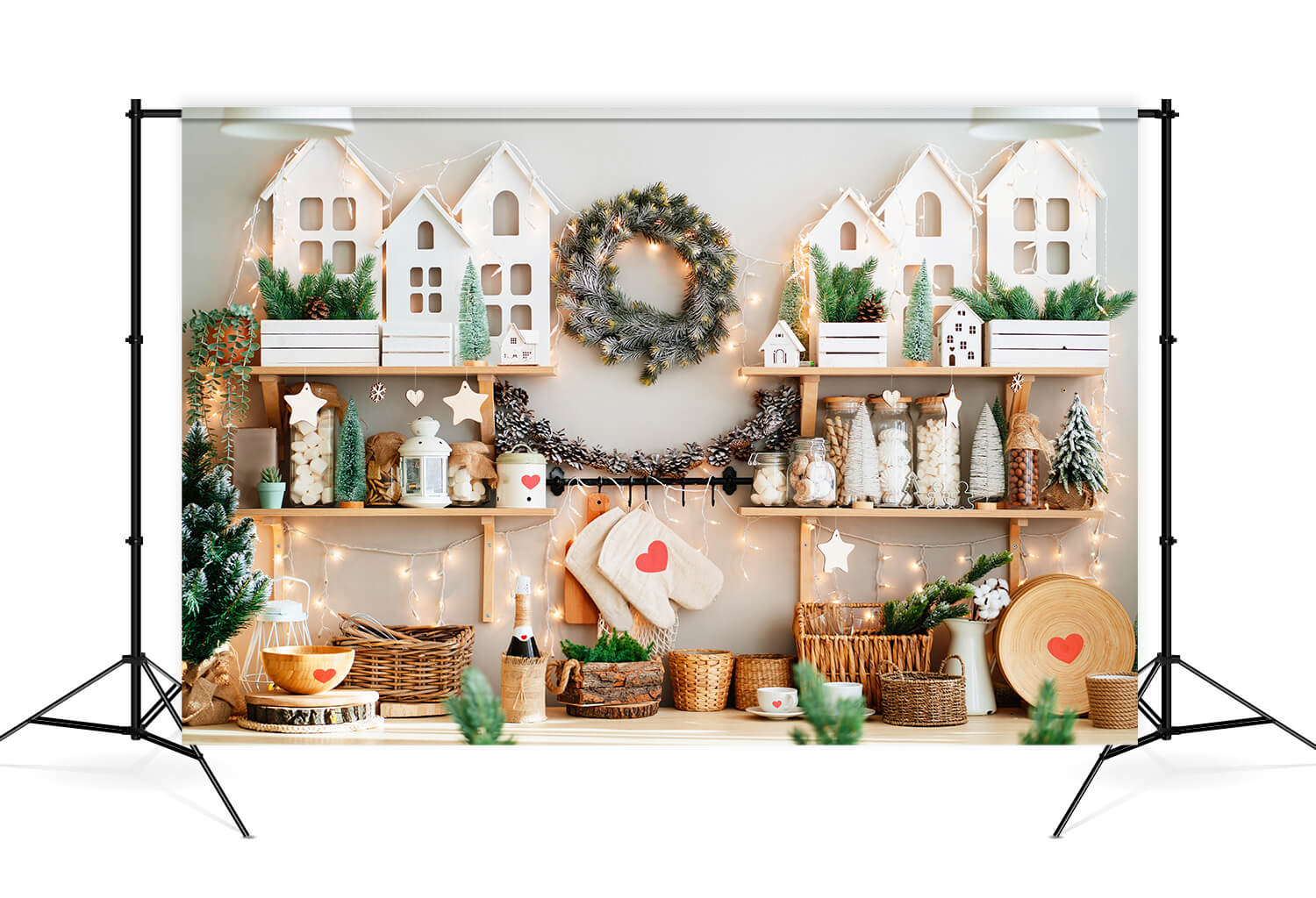 Luci A Led Per Cucina Natalizia Decorazione Per Albero Di Abete Cuore Fondale Fotografico M12-22