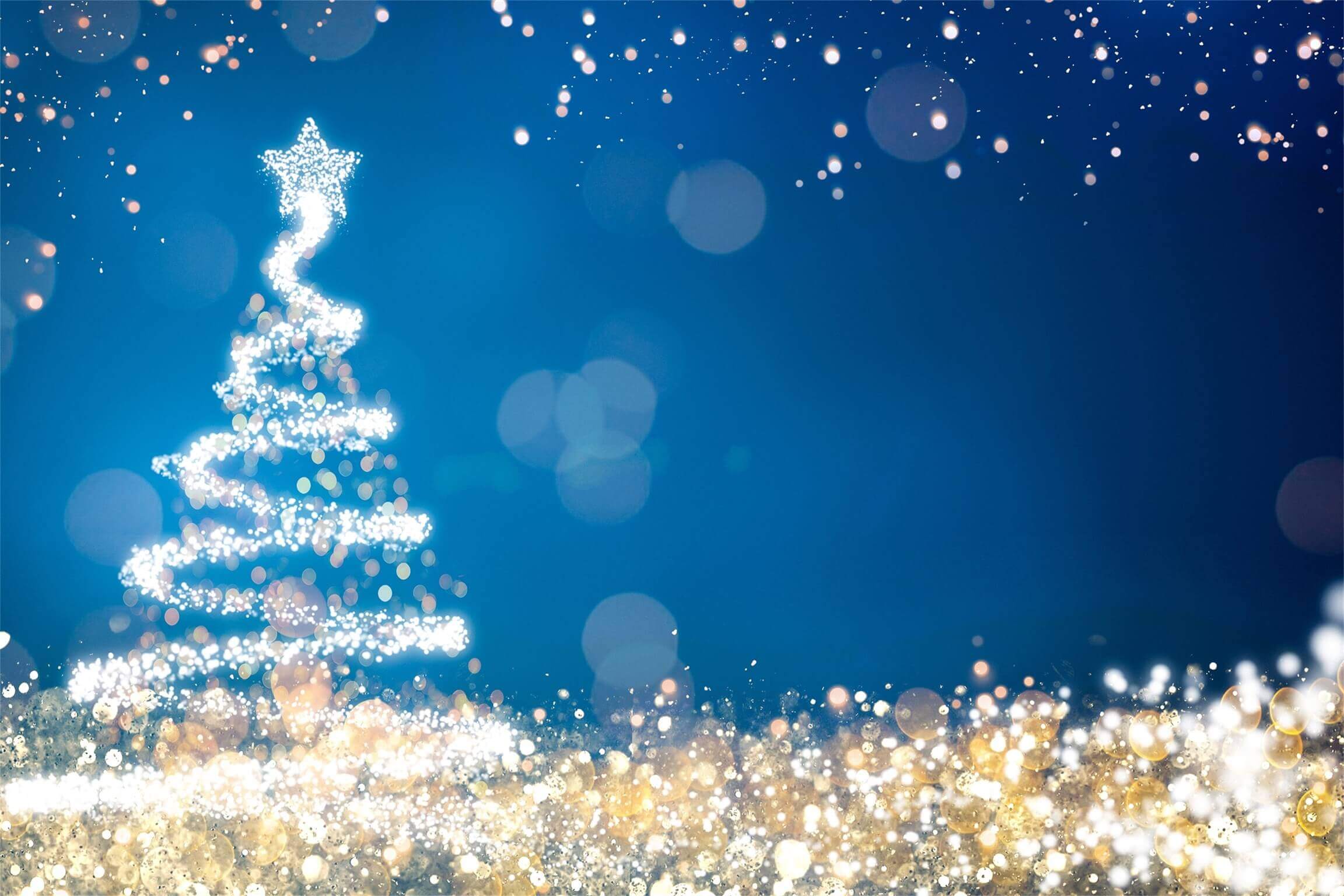 Sfondo Astratto Dell'Albero Di Natale Con Punti Luminosi Magici Blu Scuro Di Natale M12-32