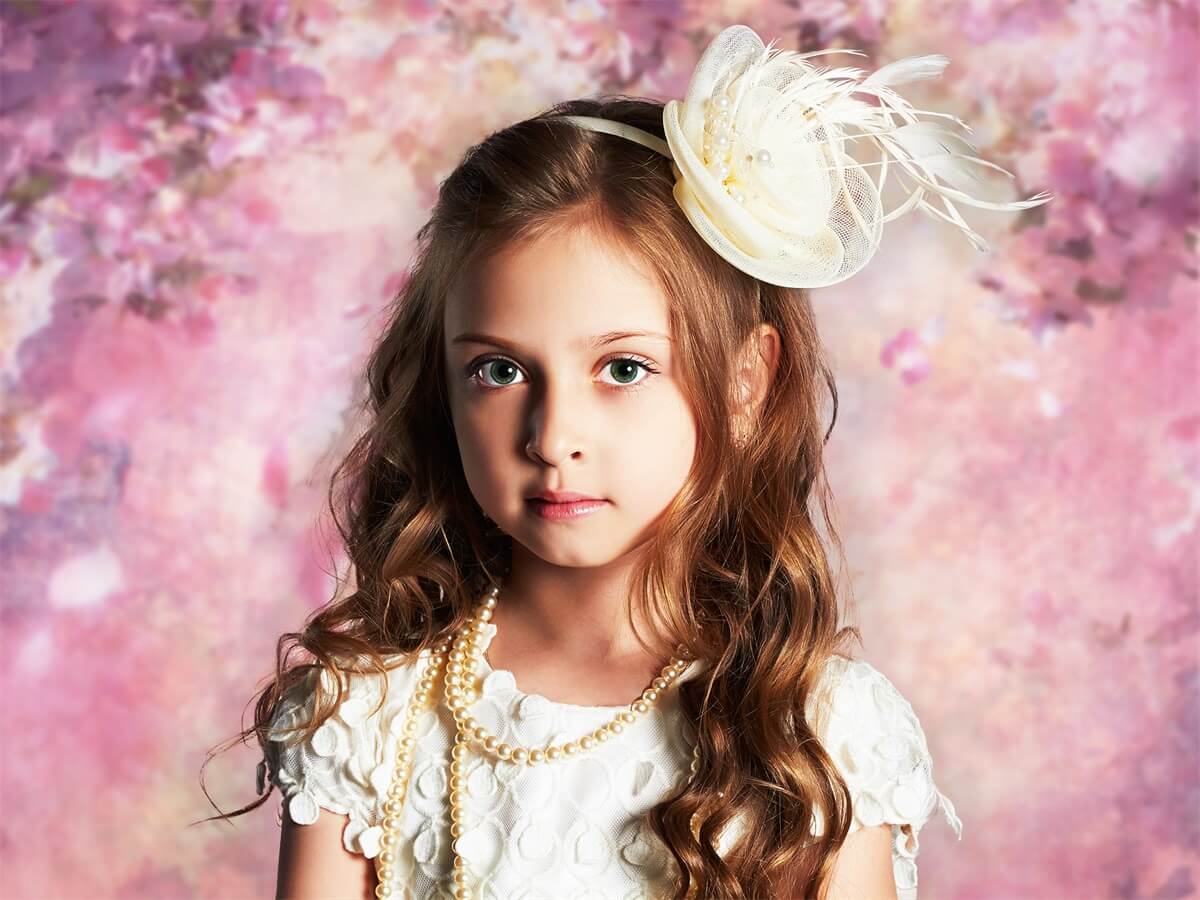 Pittura A Olio Dreamy Pink Flower Tree Petali Che Cadono Sullo Sfondo M12-33