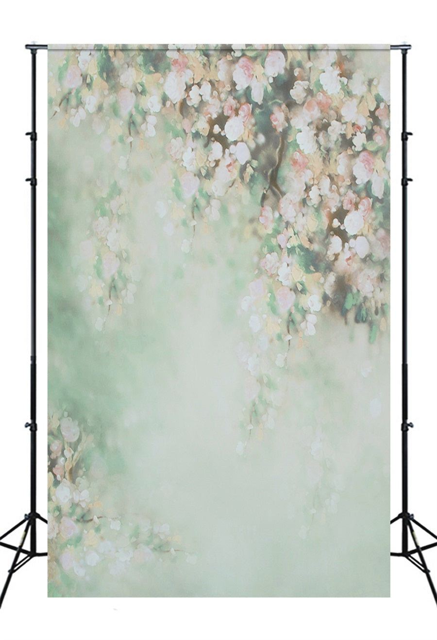 Abstract Elegante Fiore Pallido Fresco Sfondo Verde M12-37