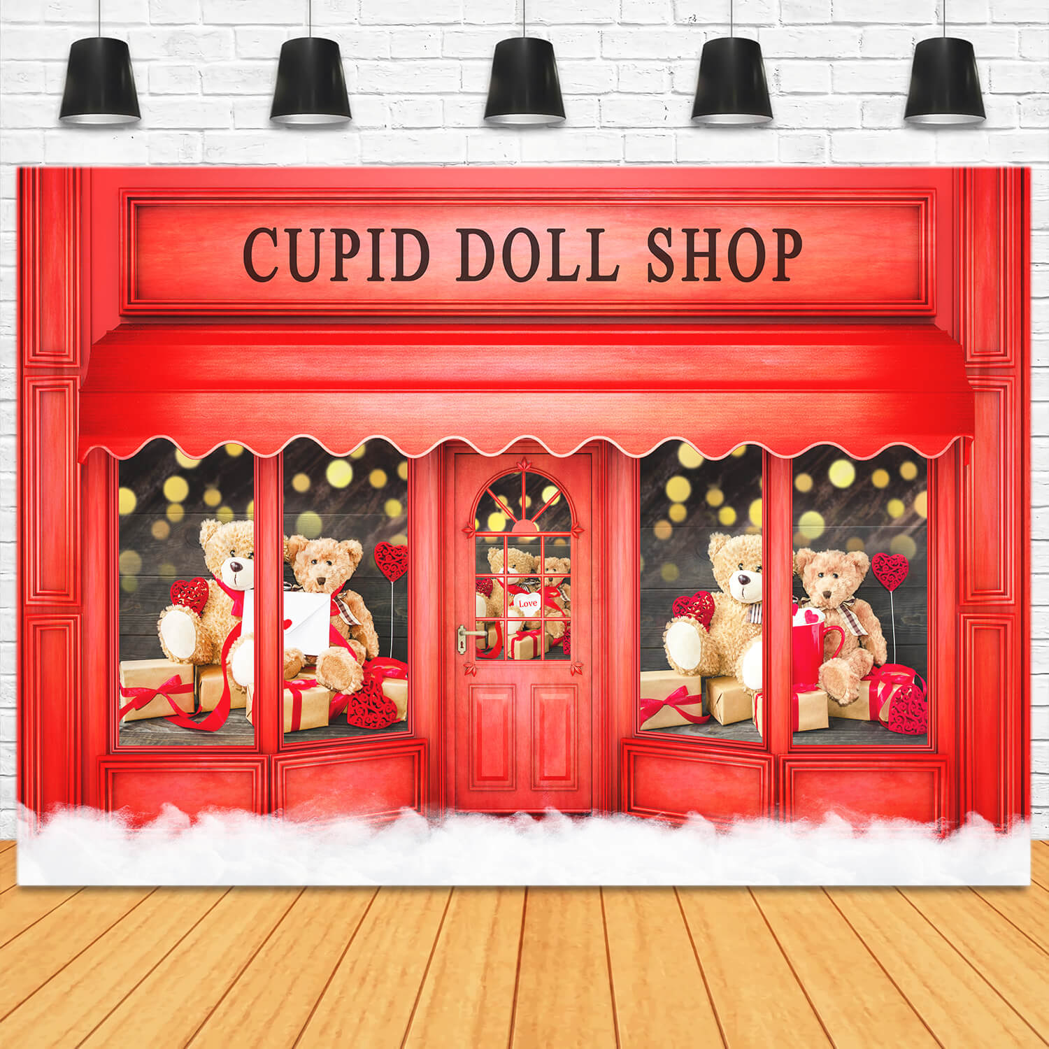 Cupido Doll Shop Rose Teddy Bear Red Shop Sfondo Di San Valentino M12-42