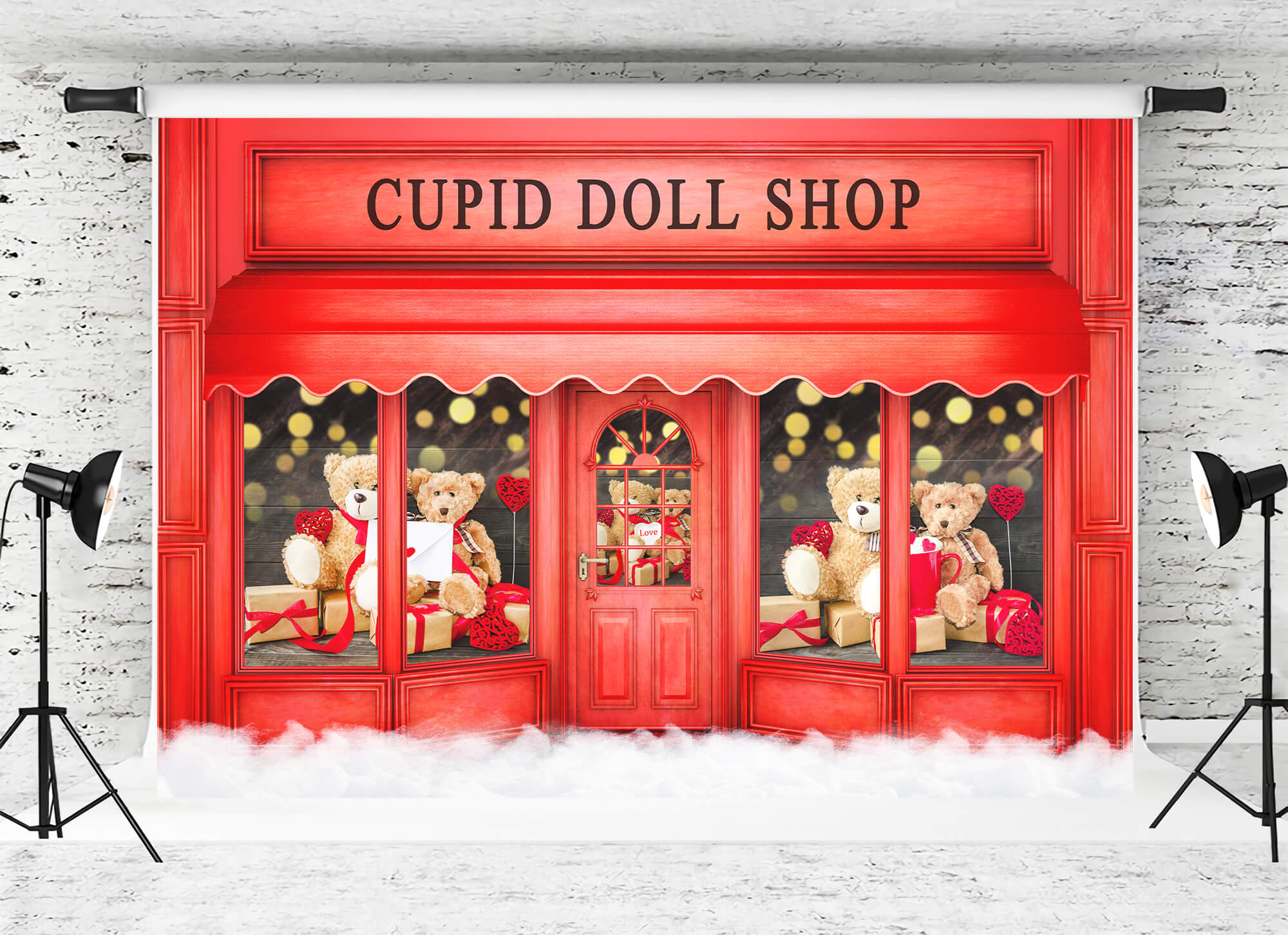 Cupido Doll Shop Rose Teddy Bear Red Shop Sfondo Di San Valentino M12-42