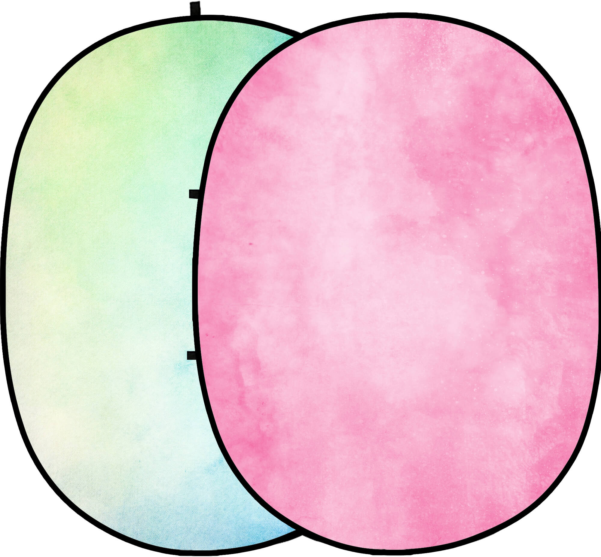 Fondale Pieghevole Su Due Lati Dolce Caramella Rosa/Blu Vivace Verde Sfumato 5x6.5ft M12-80