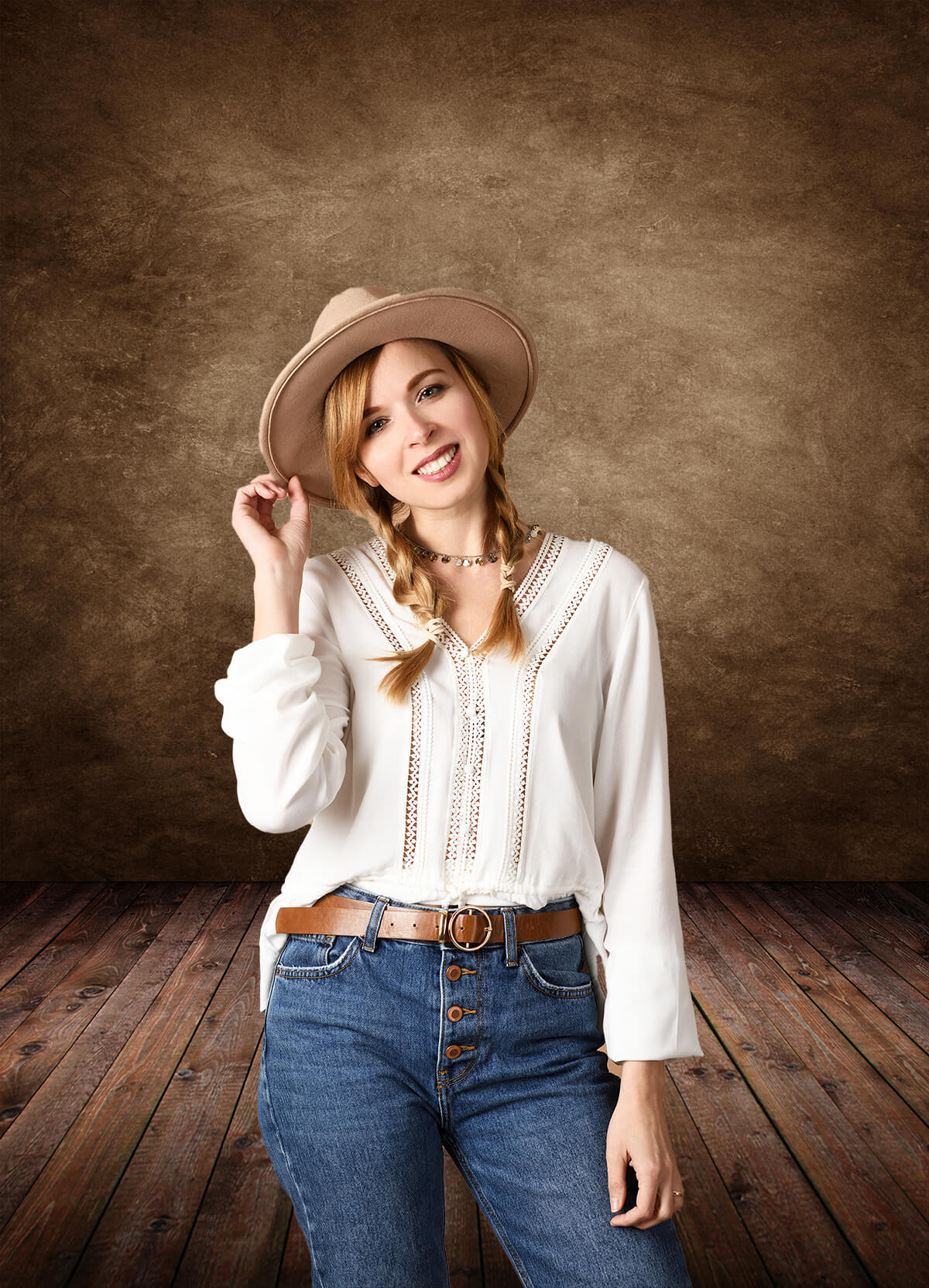 Sfondo Fotografico Astratto Vintage Marrone Con Pavimento In Legno M2-04