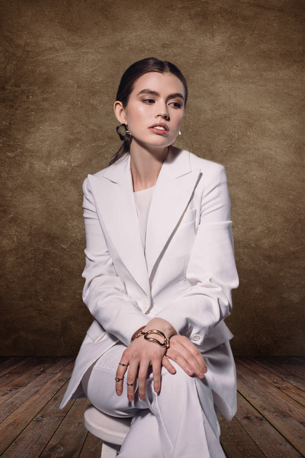 Sfondo Fotografico Astratto Vintage Marrone Con Pavimento In Legno M2-04