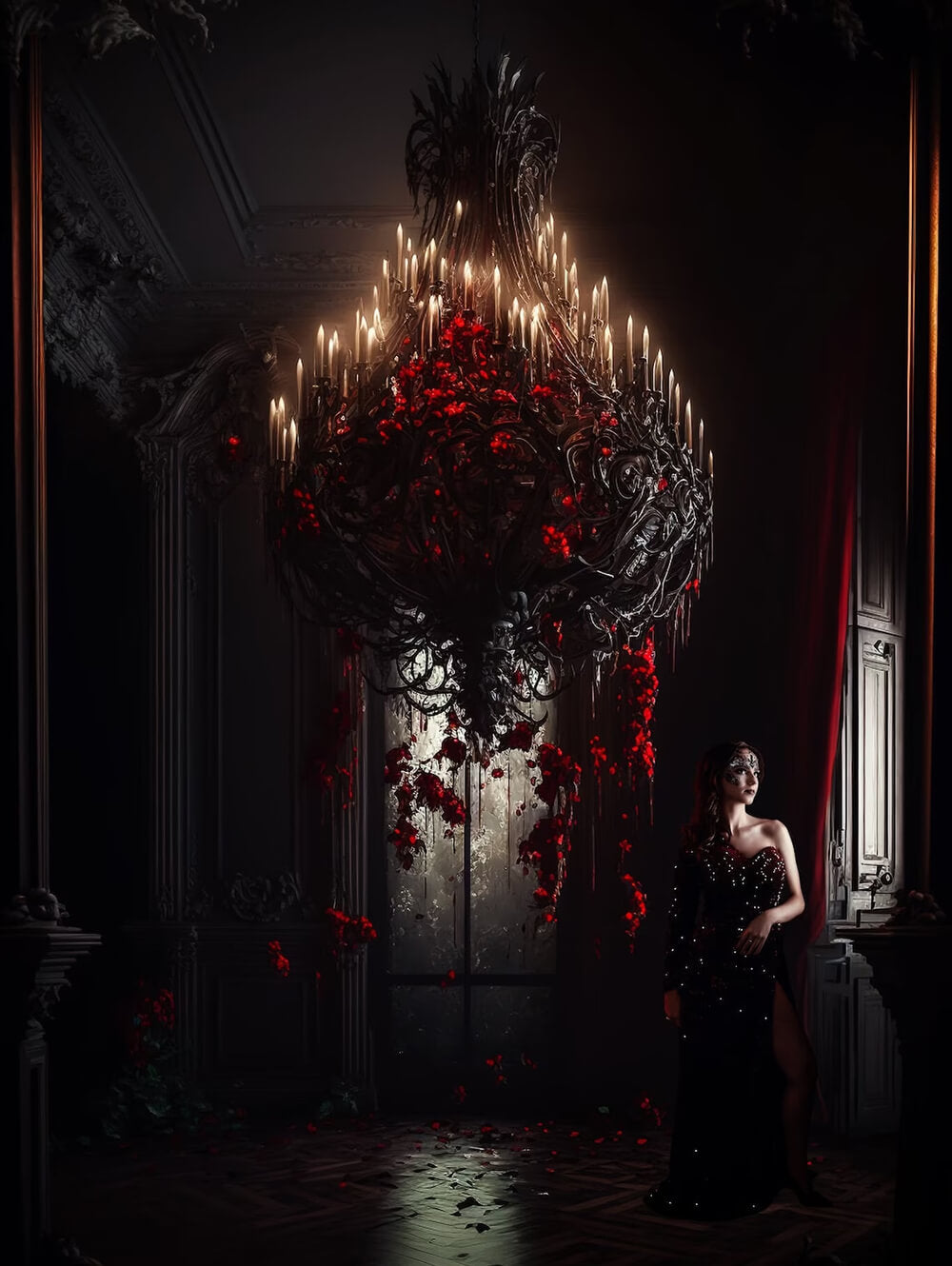 Sfondo Gotico Candeliere Camera Vintage M5-04