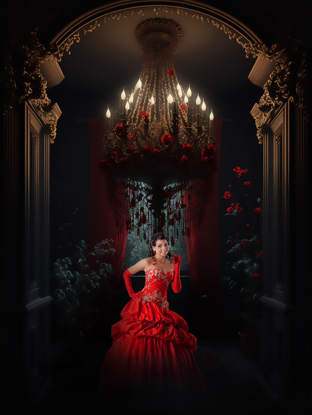 Sfondo Portacandele Gotico Per Porte E Finestre M5-06