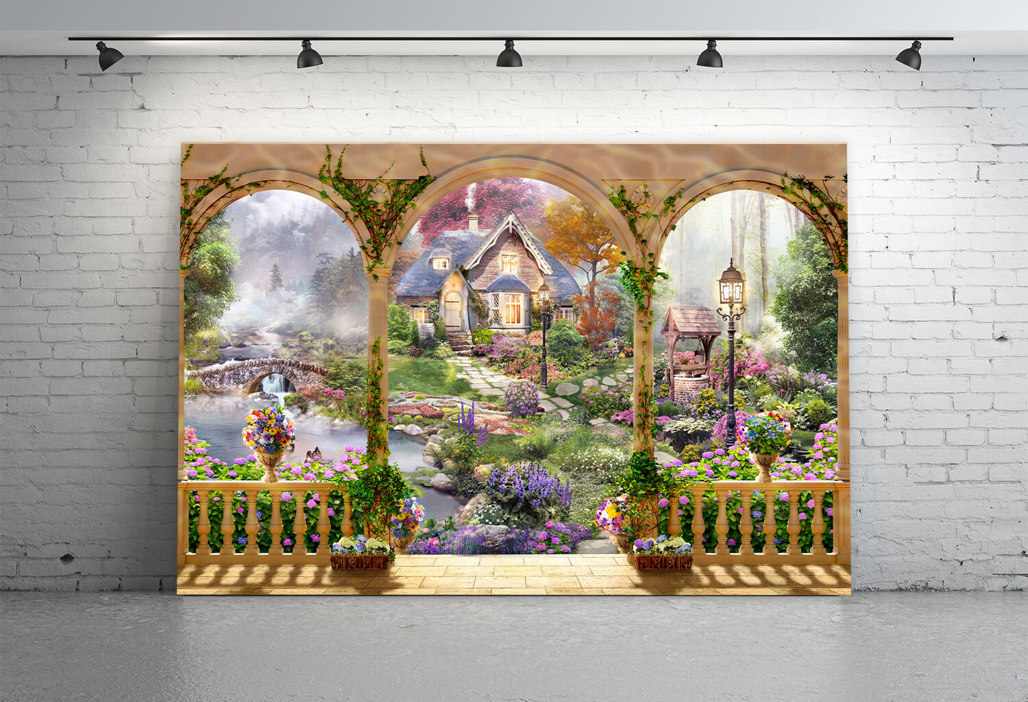 Sfondo Del Padiglione Del Terrazzo Del Giardino Dei Fiori M5-121