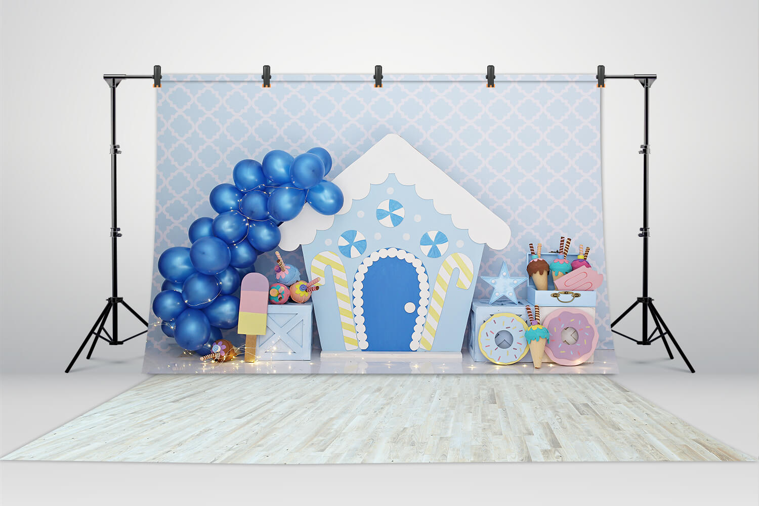 Sfondo Blue Candy House Per Studio Fotografico M5-142