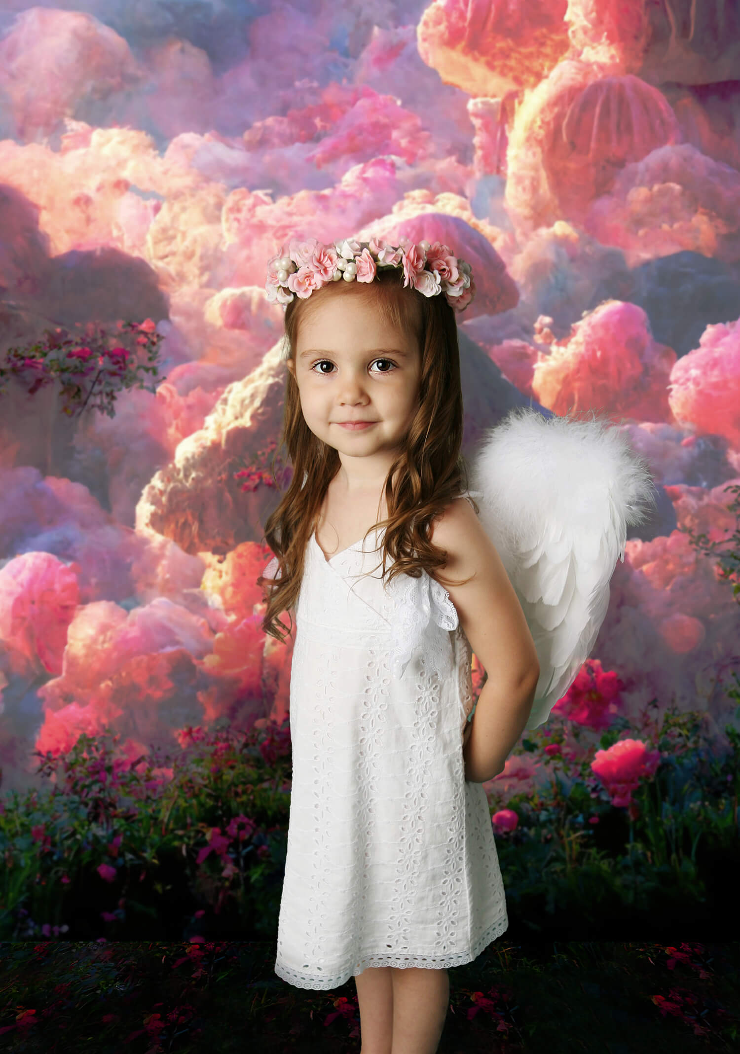 Sfondo Del Castello Della Casa Dei Funghi Rosa Fantasy M5-151