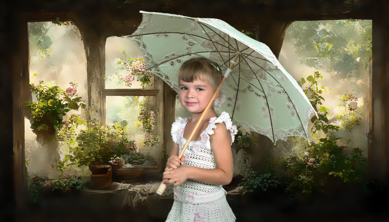 Fondale Da Giardino Con Pittura Per Finestre Con Fiori M5-42