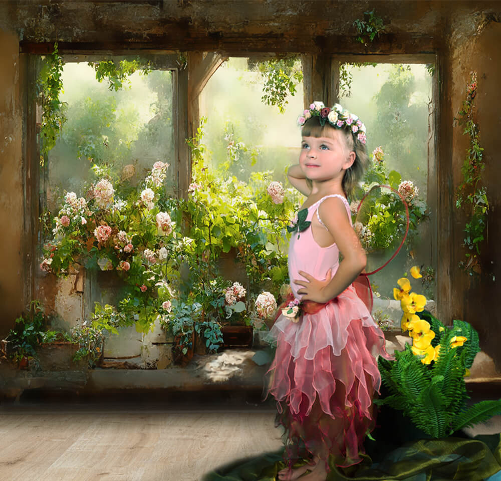 Sfondo Fotografico Con Fiori Per Finestra Da Giardino M5-44