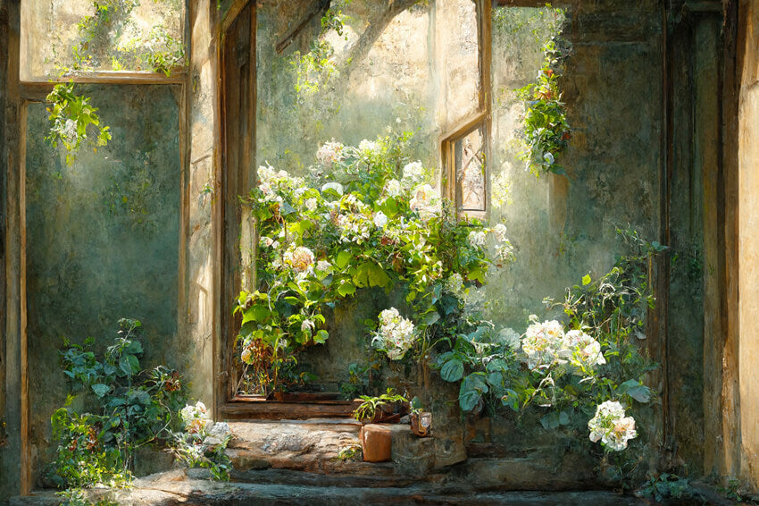 Fuori Dalla Finestra Fiori Piante Sfondo M5-47