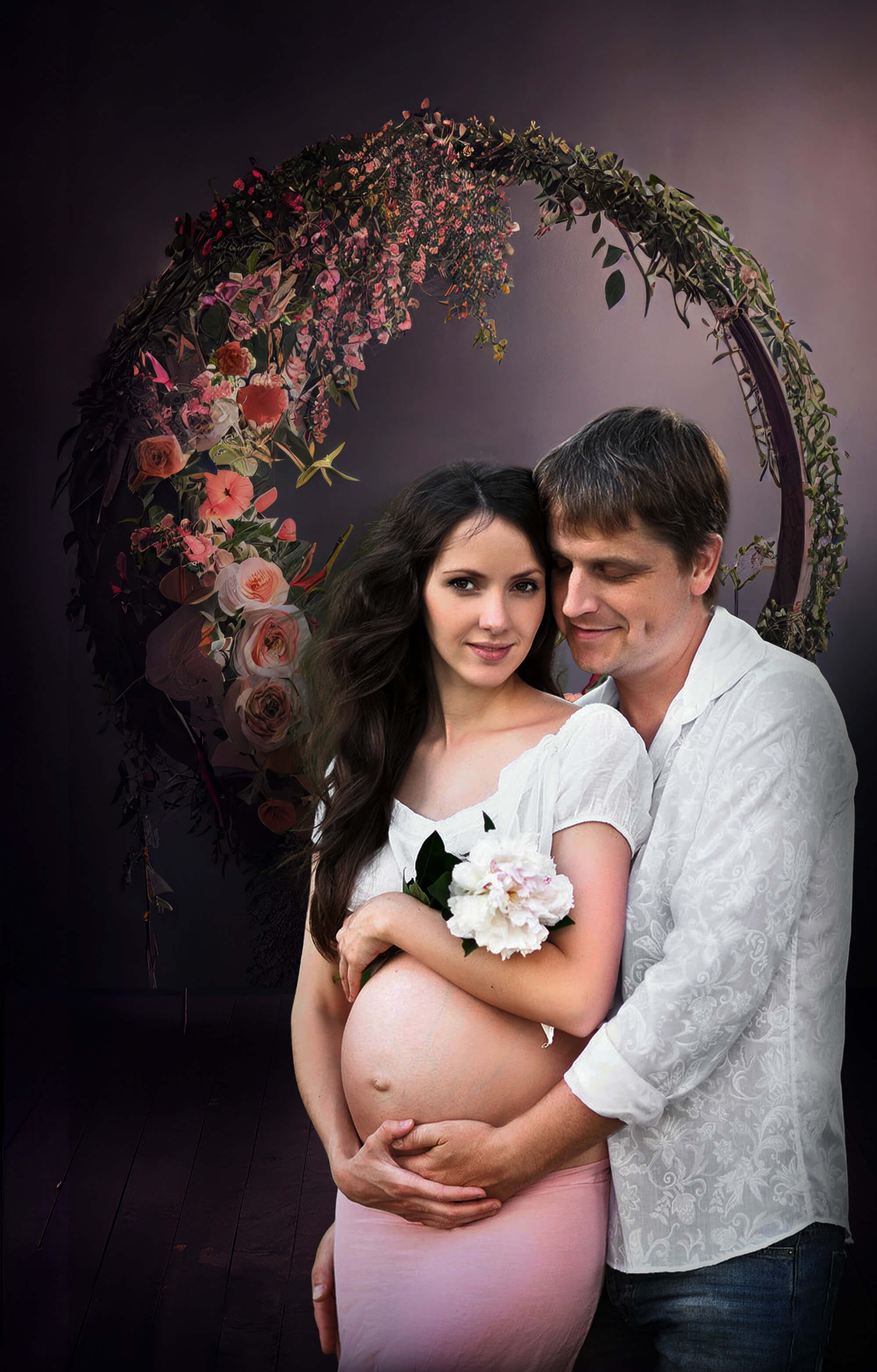 Appeso Anello Floreale Halo Sfondo Astratto M5-57