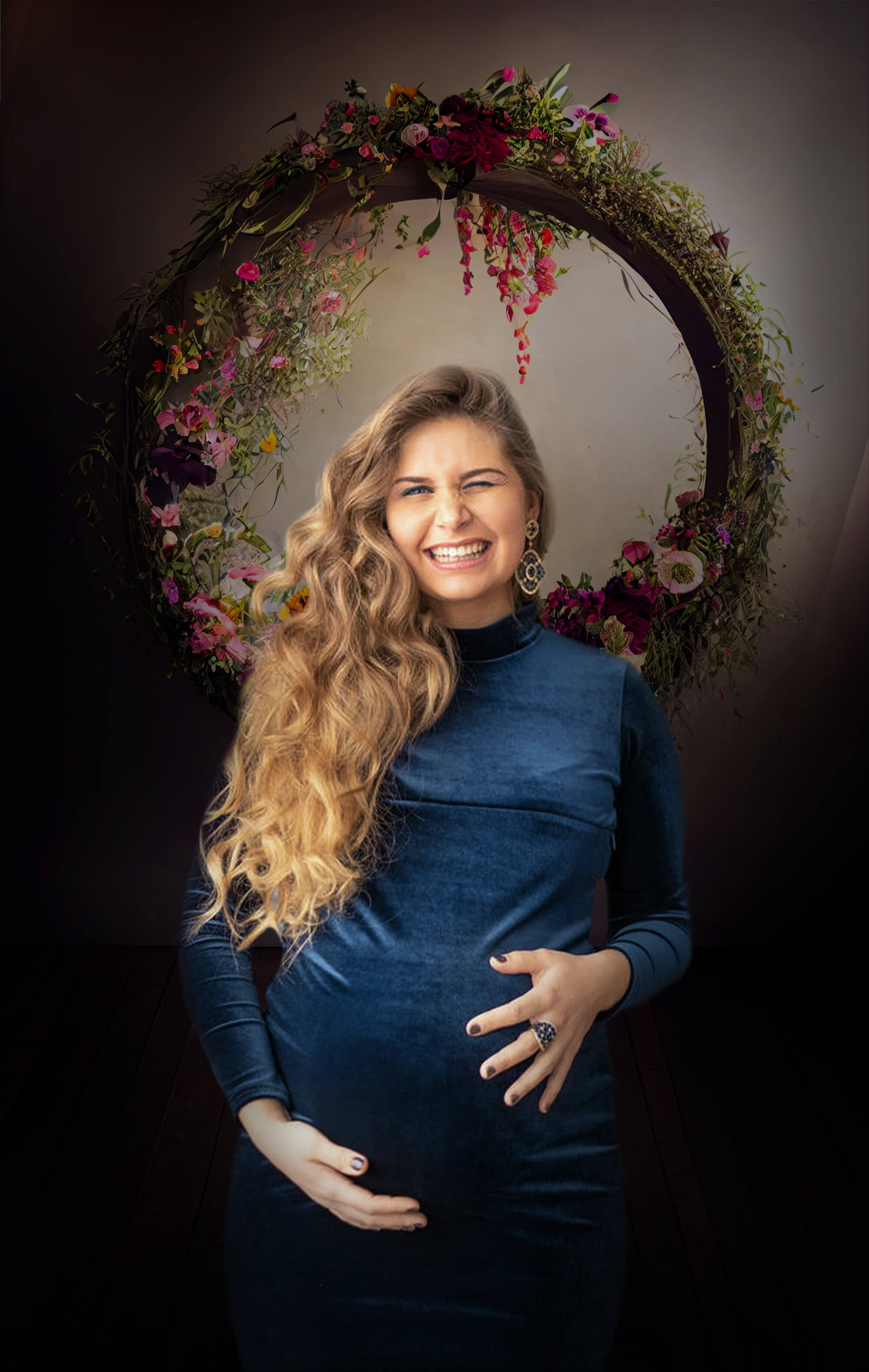 Sfondo Astratto Anello Floreale Ghirlanda Sfocata M5-59