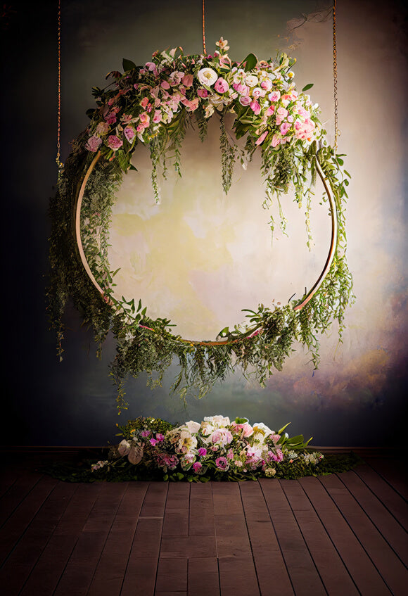 Sfondo Strutturato Astratto Ghirlanda Di Fiori Vintage M5-66